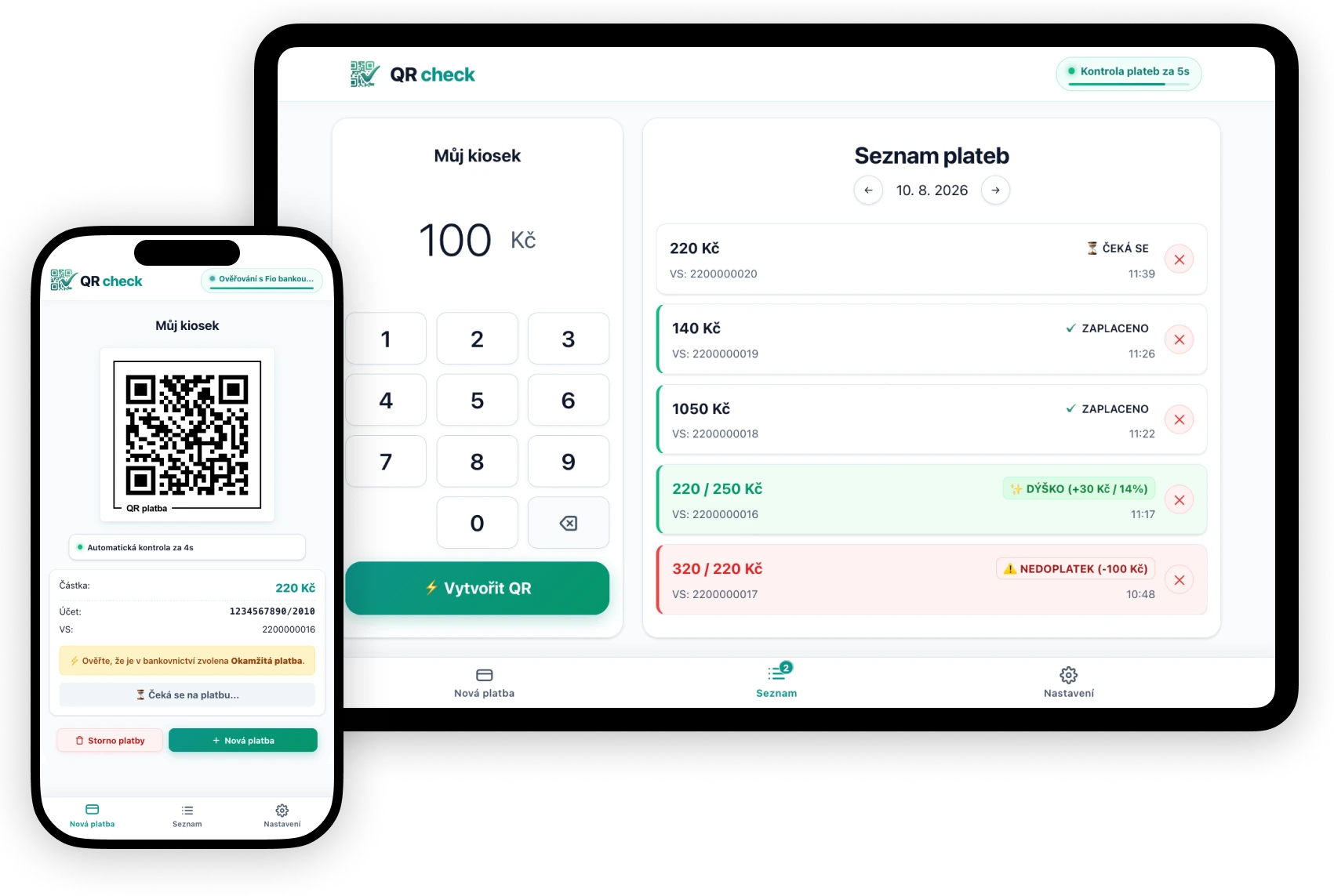 QR check ukázka aplikace